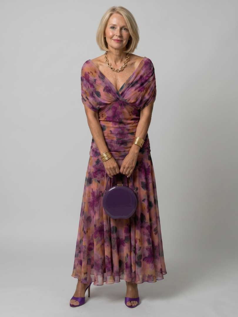 Stella & Grace™ | Off Shoulder Flow Midi Dress
