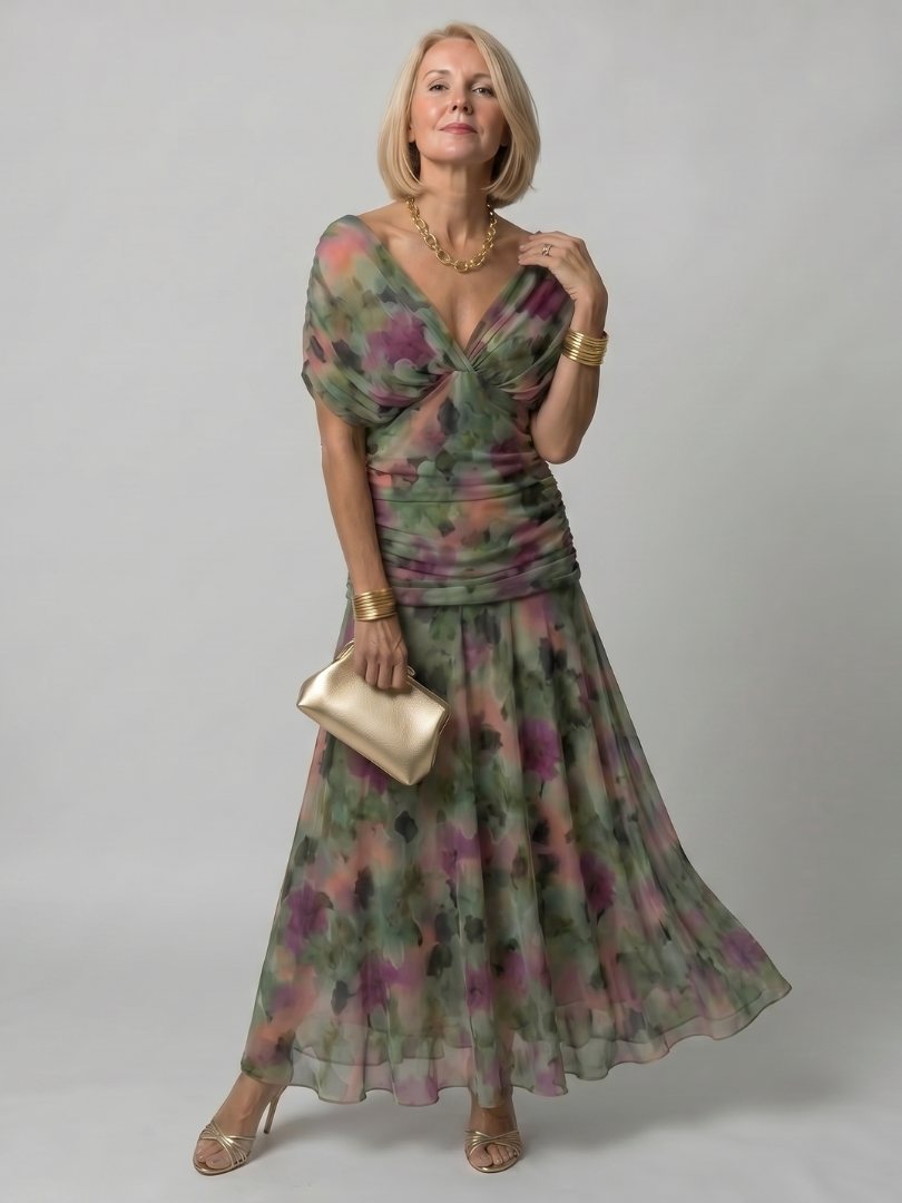 Stella & Grace™ | Off Shoulder Flow Midi Dress